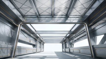 Obraz premium Modern Industrial Corridor for Corporate Design Concept