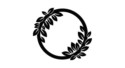 Obraz premium Black laurel wreath logo or emblem.