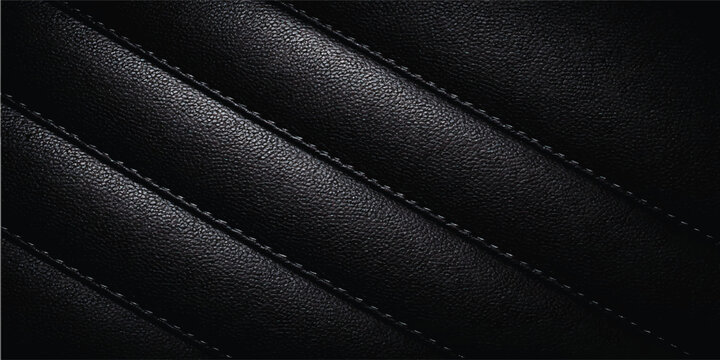 Black Leather Texture Background with Quilted Pattern, Luxury Upholstery Surface, Premium Dark Material Design, Elegant Fashion and Automotive Interior Backdrop