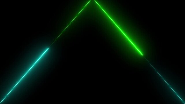 straight neon lazer line black background. 4k neon line animation seamless loop.