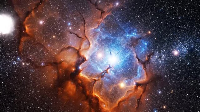 Vibrant nebula with stars in space.