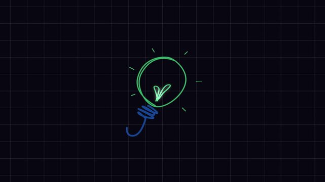 Green Energy icon light bulb concept idea motion graphic