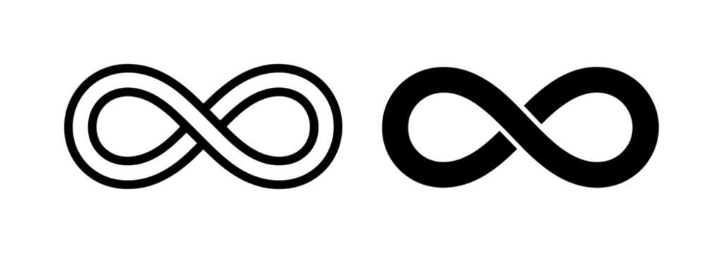 Infinity Symbol Vector Icons, Endless Loop Graphics, Eternal Concept Symbols, Forever Sign Illustrations