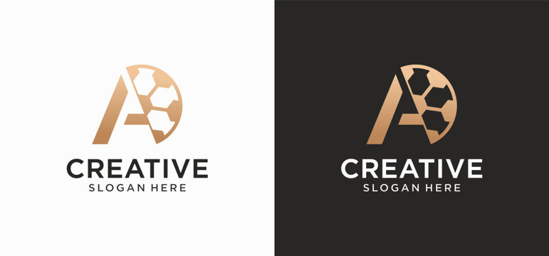 Modern Football Podcast Logo with Microphone and Ball Concept
