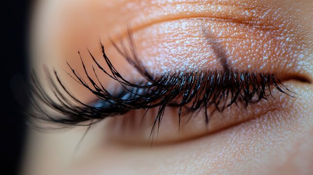 Lash density variation closeup mascara eyelashes clumped separated application natural enhanced macro photography beauty industry professional lighting sharp focus texture patterns
