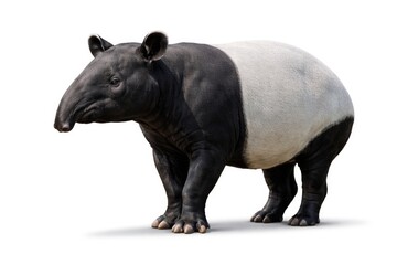 Fototapeta premium Malayan tapir isolated on a clean white background