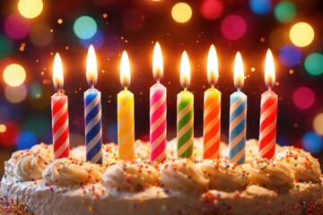 Fototapeta premium Bright birthday candles spreading festive cheer