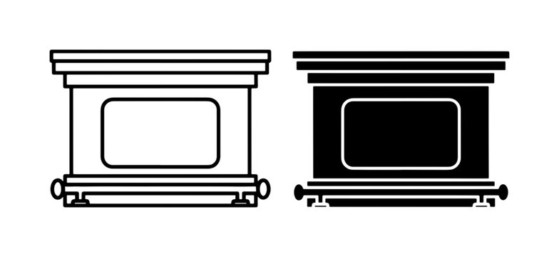 Classic Wooden Casket Icon Set for Funeral Services