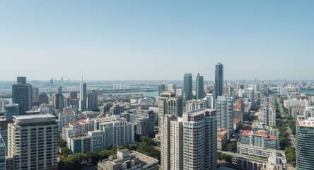Naklejka premium Commercial high rise group within an expanding economic zone