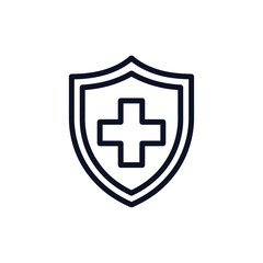 Fototapeta premium Medical protection shield symbol icon.