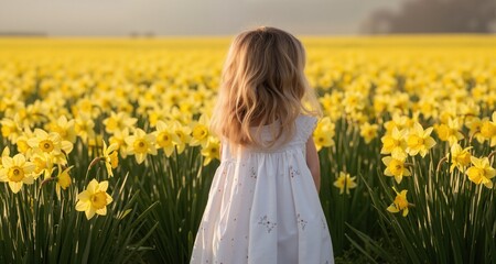 Little girl in daffodil field  © Konstantin