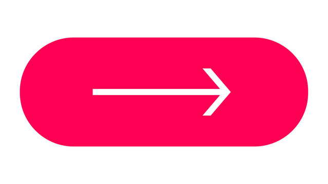 Bright pink rounded rectangle with white arrow direction navigation isolated geometric abstract contrast minimalist interface continue progress experience