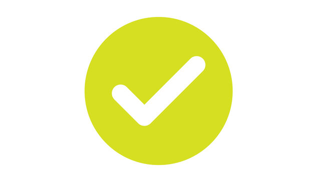 Green circle with white checkmark right answer checkmark complete validation verified confirmation agreement abstract isolated positive achieved fulfilled decision selection