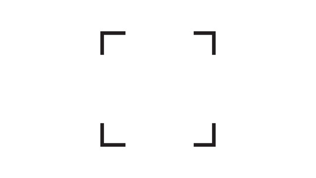 Focus frame corners on white background with crop marks registration marks target marks selection template interface isolated minimalist geometric abstract position precision accuracy