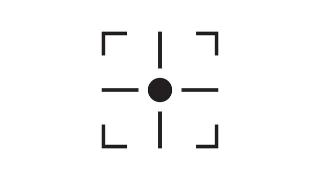 Target reticle with center dot targeting system cross hair target marks registration marks focal point laser pointer crosshairs precision interface template shooting guideline