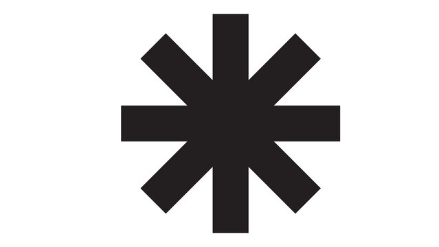 Black asterisk symbol with graphic resource shape and form abstract graphic basic shape simple shape design element isolated graphic asterisk isolated geometric minimalist contrast