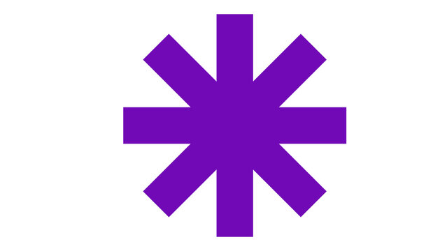 Violet asterisk graphic symbol with graphic resource shape and form abstract graphic basic shape simple shape design element isolated graphic asterisk isolated geometric minimalist