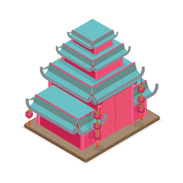 3D Isometric Flat Vector Illustration of South Korea National Symbols, Culture, Food, Nature, Architecture, And Landmarks. Item 3