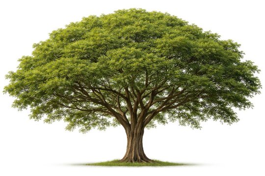 East Indian Walnut tree isolated showing full canopy against white