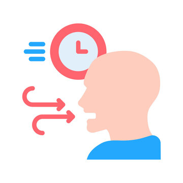 Shortness of breath and rapid breathing illustration