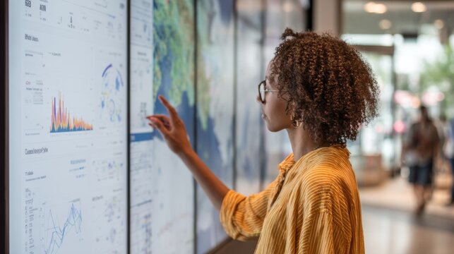 Engaging Interaction with Climate Data Visualization on a Modern Dashboard Display in a Bright Space
