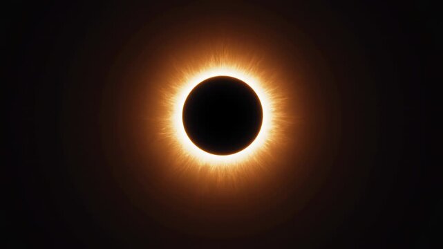 Dark Sky With Bright Corona. Breathtaking Celestial Event With Glowing Corona And Silent Atmospheric Drama