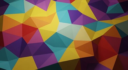 Fototapeta premium A vibrant geometric background featuring a mosaic of colorful triangles in an abstract design style ai generated