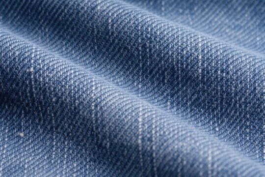high resolution close up of classic blue denim textile texture with natural fiber details
