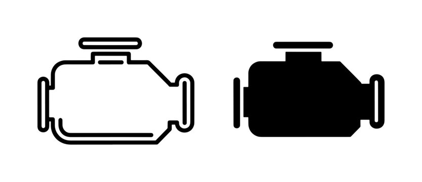 Check Engine Light Car Dashboard Warning Icon Set
