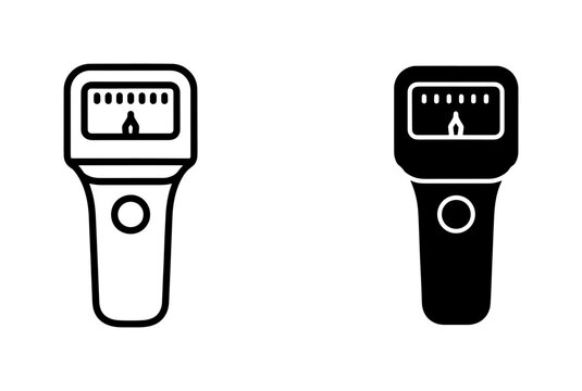 Handheld EMF Meter Device Outline and Glyph Icon Set