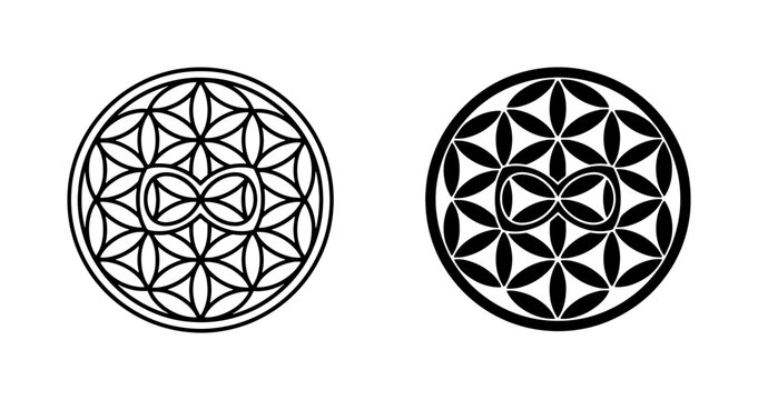 Flower of Life Sacred Geometry Infinity Symbol Set