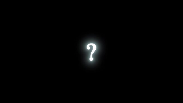 Scribble doodle question mark hand drawn sketch animation on black background, organic whiteboard style question symbol for educational videos and creative brainstorming sessions in 4K