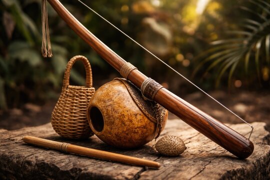 Traditional capoeira instrument built by skilled artisans
