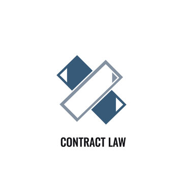 Contract law concept with geometric shapes.