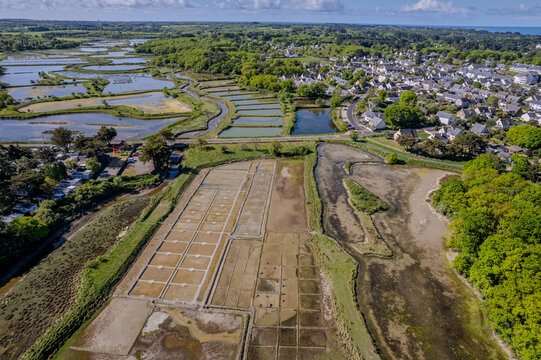 Salt marshes of Mesquer in France	
