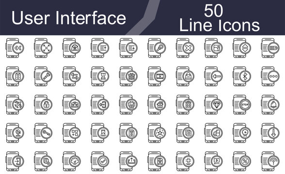 User Interface Control Line Icons Set