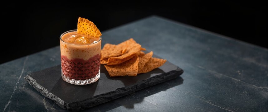 Sweet gula gula dessert served alongside crispy torta chips for enjoyable snacking