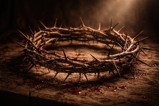Religious crown of thorns representing sacrifice and devotion during Passion Week