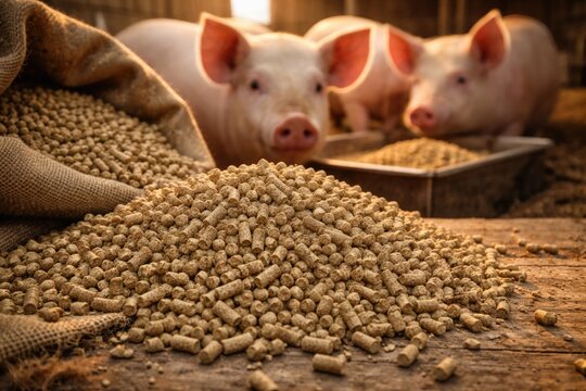 High quality feed pellets for healthy pigs