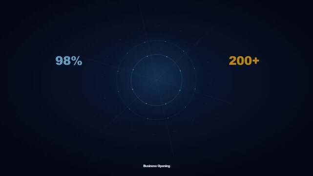 Digital Business Data Infographic with Statistics Background. 4k Video