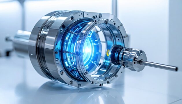 Intricate Quantum Logic Gate Mechanism Illuminated with Electric Blue Glow, A Symbol of Advanced Technology and Future Innovation