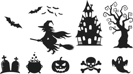 Fototapeta premium set of halloween elements