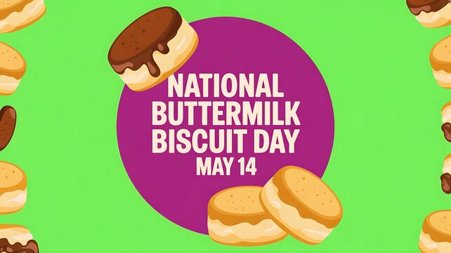 National buttermilk biscuit day illustration may 14 observance poster with buttermilk breakfast delicious homemade