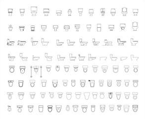 Modern Water Closet Set CAD Drawing – Toilet Bowl and Cistern Technical Plan – Bathroom Sanitary Ware Vector Illustration EPS 10 © NeuraPix Studio