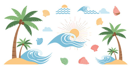 Fototapeta premium A peaceful tropical scene evoking tranquility and vacation dreams. Ideal for marketing travel, promoting relaxation, or as a cheerful visual for socia