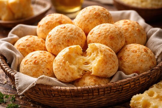 Delicious Brazilian cheese bread served fresh and warm