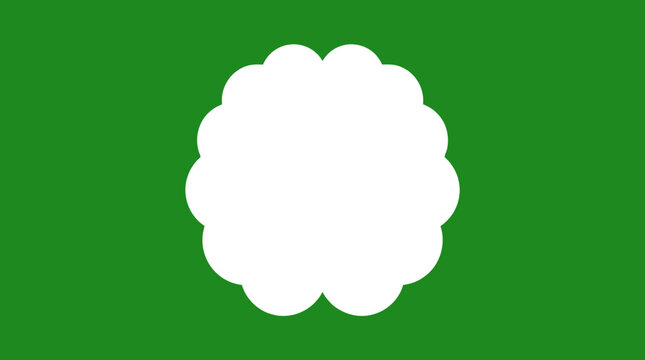 A white cloud floats gently in a serene green atmosphere.