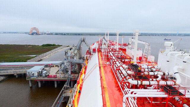 Natural gas export operations at Cheniere Sabine Pass LNG facility