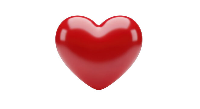 A vibrant red heart symbolizing love and passion isolated on transparent background