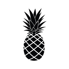 Obraz premium Pineapple Silhouette Icon Tropical Fruit Emblem